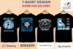 do trendy and customs t shirt design in fixed time