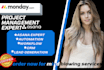 setup monday crm, automation with zapier, project management