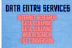 do data entry, excel ,internet research, web scraping, and data scraping