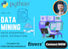 do python web scraping, data mining, data extraction