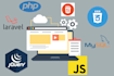 create website using PHP, javascript, HTML, CSS and laravel