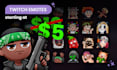 create cute twitch emotes and sub badges for your stream