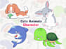 draw cute animals cartoon and mascot