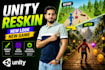 reskin unity game template for android and ios with new UI