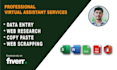 do web research, lead generation and fast data entry