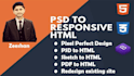 convert PSD to HTML, sketch to HTML, and PDF to HTML responsive