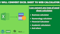 convert excel sheet to online calculator for your website