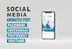 do animated social media posts, motion flyers or short video ads