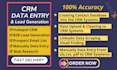 do CRM data entry, hubspot CRM, lead generation and web research