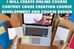 create online course content, course creation, online course content creation