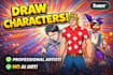 draw a fan art, concept art and character illustration