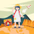 create flat vector illustration for you character or children book