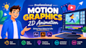 make a custom 2d motion graphics animated explainer video