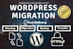 clone or migrate wordpress website, landing page