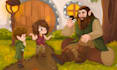 draw childrens story book illustration in whimsical style