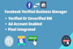 create a verified facebook business manager