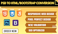convert PSD to HTML responsive website