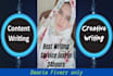 do SEO article and creative writing