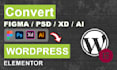 convert figma PSD jpg to elementor wordpress website