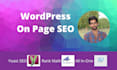 do on site SEO and technical on page optimization of wordpress site