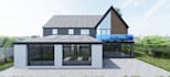 remodel, renovate, render modern home exterior 3d