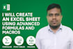 create an excel sheet using advanced formulas and macros