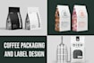 create coffee, food, packaging label design