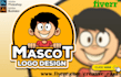 draw a cute cartoon character logo design