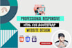 design a professional website using HTML CSS bootstrap