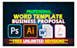 create word proposal template , report or letterhead