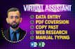 manage large scale copy paste and web research data entry tasks