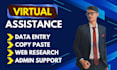 be your virtual assistant for data entry and web research