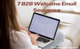 write 7 b2b cold welcome email sequence that sells