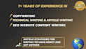 be your website copywriter, website content writer, and technical article writer