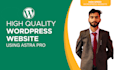 design your website using astra pro and elementor pro