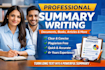 write a professional summary for you