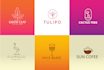 do a flat minimalist line art logo design for your business