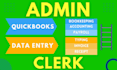 be your remote data entry clerk, ar ap, admin VA, quickbooks, payroll