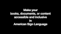 translate your book, document, or content to american sign language asl