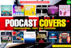 design professional podcast cover art, logo
