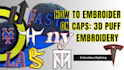 digitize 3d puff embroidery design for cap into dst in 1 hr