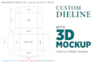 create packaging box dieline, die cut and cut lines template