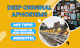 write deep original aphorisms for you