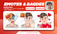 create custom twitch emotes, badges, sub badges design