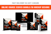design online course ecover digital 3d mockup bundle