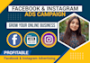 be setup your facebook ads and instagram ads campaign, meta ads campaigns