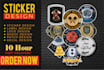 do custom sticker design, patch, badge, label etc