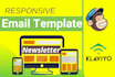 design responsive email template, newsletter in mailchimp and klaviyo
