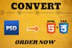 convert PSD to HTML, xd to HTML, and PSD to bootstrap website