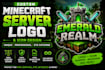 design a custom minecraft server logo and icon